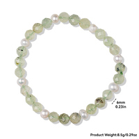Bracelet élastique en pierres précieuses naturelles amazonite et aigue-marine, perles rondes facettées avec perle naturelle, vente en gros