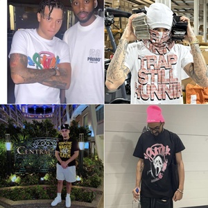 T-<span class=keywords><strong>shirt</strong></span> unisexe en coton pur SYNA WORLD, style américain, imprimé lettres hip-hop, col rond, manches courtes, respirant, coupe ample - Product Image 2