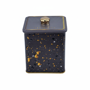 1.8L Terrazzo <b>Brown</b> 120x120x137mm Metal Square <b>Storage</b> <b>Box</b> with Knob Handle 120x120x137 mm Metal Square <b>Box</b> with Knob Handle - Product Image 2