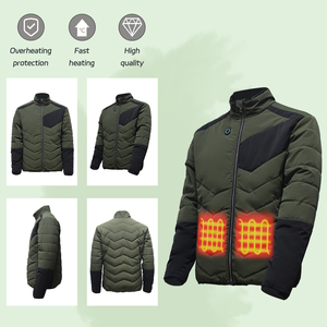 Giacca a batteria elettrica riscaldata USB per gli uomini Hi Vis 18V supporto autoriscaldamento Casual inverno <span class=keywords><strong>viola</strong></span> per le escursioni lavoro lavoro Bomber Jacket - Product Image 2