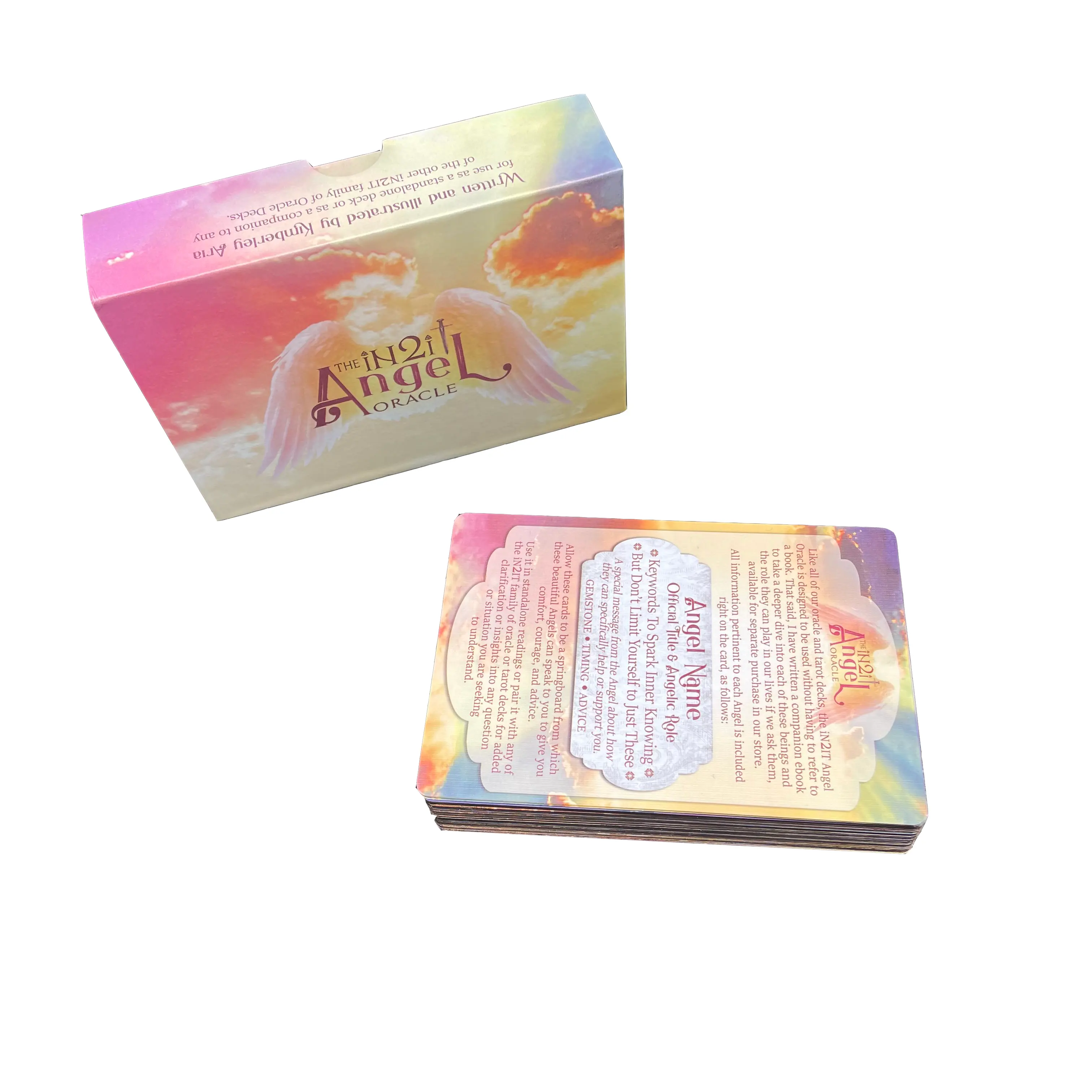 Design personalizzato stampa tarocchi Oracle carte tarocchi stampa gioco di previsione Set con guida libro in vendita carta da gioco