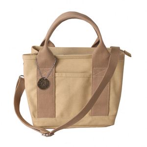 Sac fourre-tout en toile à double poignée grande capacité avec fermeture éclair et poches - Product Image 1