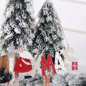 Pendentifs en bois en forme de lettre de Père Noël, nouvelle arrivée, décorations suspendues pour sapin de Noël pour la décoration des fêtes - Product Image 6