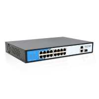 Switch PoE industriel Gigabit 16 ports, 1 port SFP, non géré, pour caméras IP CCTV NVR, 10/100/1000 Mbps, capacité 38 Gbps, 6 KV, garantie 3 ans