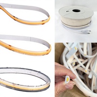 Bande LED COB flexible blanc chaud 6500K, compatible AC 110V, AC127V, AC220V-230V avec prise, pour extérieur