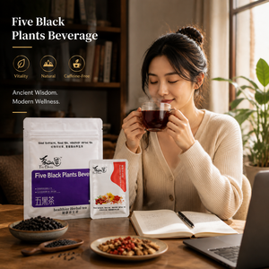 Thé santé mélangé sans caféine aux cinq plantes noires, saveur naturelle de pain grillé, en sachets - Product Image 1