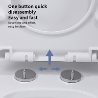 XJJ-9058 Couvercle de siège de toilette en plastique à fermeture lente, design européen moderne, allongé, avec garantie de 3 ans pour usage en salle de bain