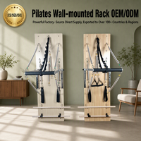 Unité murale de Pilates haut de gamme en bois de qualité supérieure, avec accessoire de training et planche de saut à fixation murale