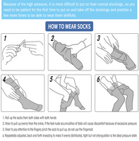 Chaussettes de compression en tricot Spandex/Nylon 15-20 mmHg à bout fermé, douces et antidérapantes pour le soulagement des varices et des gonflements