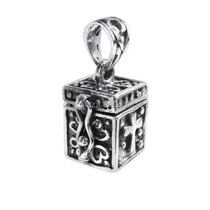 Mode Perhiasan Liontin Gelang Pesona Kotak Doa Antik 925 Sterling Silver Kotak Doa Liontin Perhiasan