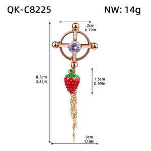 Decorative Nipple <b>Clips</b> Golden Zircon Berry-Dew Pendant Mild SM Pain Phillips Screws Stainless Steel Nipple <b>Clip</b> Adult Sex Toys - Product Image 2