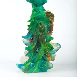 Изумрудная скульптура павлина из хрусталя: элегантный дизайн с перьями, роскошный декор для дома, центральное украшение для спокойной гостиной - Product Image 5