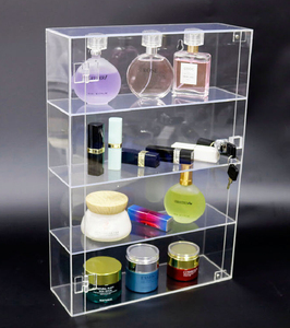 Custom 4 Shelf Acrylic Wall Display Cases Wall Mounted Acrylic Display Box/Case With Lock