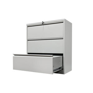 Armoire de classement en métal à 3 tiroirs, large, en acier, pour la maison, lettres A4, casiers de rangement avec serrure à clé - Product Image 1