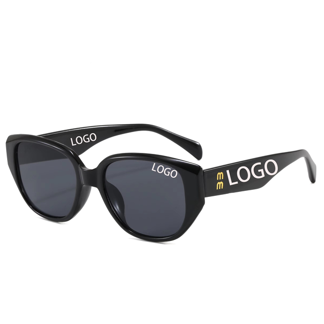 2026Unisex Retro Cat Eye Shades Custom Logo Black Full Rim Sunglasses UV400 Anti-UV Comfort Eyewear for Men & Women