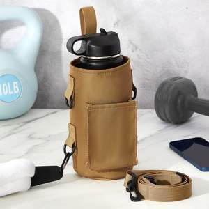 Porte-bouteille d'eau magnétique Gym Sac de transport de bouteille d'eau avec poche pour téléphone Pochette de bouteille d'eau avec boucle de serviette en silicone - Product Image 5