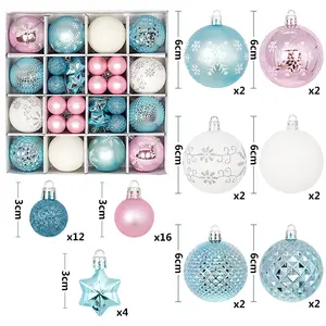 Custom Christmas Tree Balls Ornaments Round Plastic Adornos De Navidad For Christmas Decorations