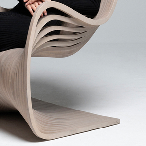 Fauteuil de négociation de forme spéciale minimaliste italien Chaise longue en bois massif de forme créative moderne - Product Image 6