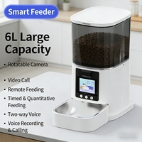 Comedero Automático Inteligente para Mascotas de Gran Capacidad (6L), Dispensador de Comida Automático con Temporizador y Cantidad Programable, Caja Sólida Recargable, Videollamada Bidireccional y Voz