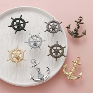 Gagang Roda Kapal Jangkar Nautikal dari Paduan Seng dengan Lubang Tunggal untuk Perlengkapan Furnitur Lemari Dapur (Mediterranean) - Product Image 2