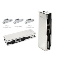 Accessoire de porte battante commerciale chinoise : Raccord de fixation inférieur en acier inoxydable pour ressort de sol, pour verre de 8 à 12 mm