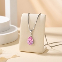 Collier de bijoux personnalisé en argent sterling 925 classique femmes goutte d'eau zircon collier boutique bijoux collier