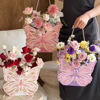 Boîte à fleurs portable Evergreenwrap pour arrangements de bouquets de fleurs fraîches, sac cadeau transfrontalier