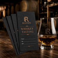 Ensemble de cartes de dégustation de whisky de luxe personnalisées, papier ultra-épais 350gsm-700gsm, cartes de notes de dégustation de spiritueux pour événements, vente en gros, faible MOQ