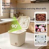 Seau à riz multifonctionnel PP 5L-6L pour la maison, conteneur de rangement de cuisine avec couvercle, anti-insectes et anti-humidité pour riz et farine