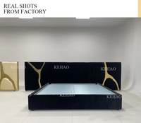 Ensemble de meubles pour chambre à coucher de luxe au design exclusif, italien, dernier cri, moderne, lit double haut de gamme, grande tête de lit, lit King Size