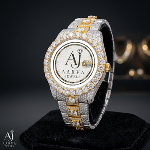 AARVA JEWELS กลไกมิโยตะสุดหรูสแตนเลสสตีลกลม 40 มม. อนาล็อกควอตซ์ 20 มม. สายนาฬิกาแฟชั่นสำหรับทุกเพศ - Product Image 1
