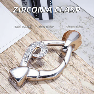 Accessoires DIY personnalisés, fermoirs en argent 925 plaqué or 18 carats avec zircon, fermoirs de haute qualité pour bracelets à ressort et colliers - Product Image 2