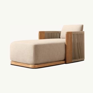 كرسي حديث وفاخر من الخشب لحمام السباحة في الهواء الطلق كرسي شمسي محمول للحدائق وأثاث الفناء - Product Image 2