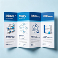 Brochure commerciale pliée en papier d'art et de luxe, imprimée offset, couleur personnalisée, format A4, finition brillante