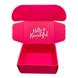 Wholesale Hot Pink Beauty Mailer Box Packaging Custom Nail Poli Oil Cardboard Box Mascara Cosmetics Gift Shipping Storage Box