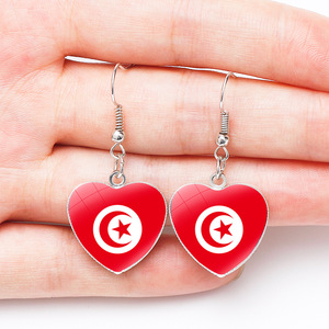 2026 WorldCup French Hook Earrings Mexico <strong>USA</strong> Canada Heart Flag <strong>Jewelry</strong> - Product Image 4