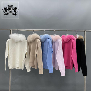 Maglione e <span class=keywords><strong>pantaloni</strong></span> in <span class=keywords><strong>lana</strong></span> con collo di volpe e <span class=keywords><strong>pantaloni</strong></span> caldi Pullover in pelliccia da <span class=keywords><strong>donna</strong></span> - Product Image 3