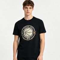 T-shirt Homme Décontracté à Col Rond, Coupe Ajustée, Couleur Unie, avec Motifs Personnalisables Gratuits