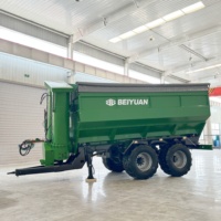 Chariot de transport multifonctionnel pour céréales, traîné par un tracteur, pour l'application d'engrais et le transport de grains du champ au camion