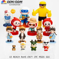 Modèle de jouet en PVC 3D personnalisé avec logo OEM, mascotte japonaise, figurines d'action, anime décoré, dessin animé mignon, kawaii, support de téléphone portable, support de bureau