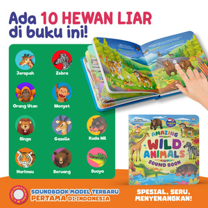 Tableau électronique imprimé personnalisé <span class=keywords><strong>Livre</strong></span> de son <span class=keywords><strong>Livre</strong></span> sonore Amazing <span class=keywords><strong>Wild</strong></span> Animals Sound Book - Product Image 2