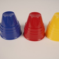 Grand format, plusieurs tailles disponibles, Trois tasses et boules magiques, Tour de magie, Illusion de close-up pour magicien, Accessoires de gimmick, Jouet amusant