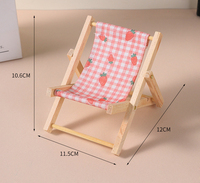 Support de téléphone en bois créatif, chaise de plage pliable, style nordique, figurine artisanale mignonne, accessoire de photographie, décoration d'intérieur