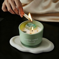 Kristallstein Duftkerze Sojawachs Natürliche Aromatherapie Glasgefäß Wohndekor Geschenk Großhandel Individuelles Logo Dropshipping Rauchfrei