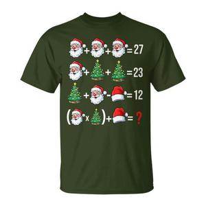 Camiseta navideña con diseño de Meme Santa Math Teacher para hombre, camisa verde divertida para las fiestas, cuello redondo, manga corta, impresión digital para adultos - Product Image 1