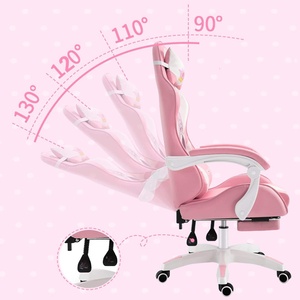 Chaise de jeu <span class=keywords><strong>Sailor</strong></span> <span class=keywords><strong>Moon</strong></span> élégante rose avec cadre en acier inoxydable, design pivotant moderne, repose-pieds ergonomique en cuir, pivotant en cuir - Product Image 6