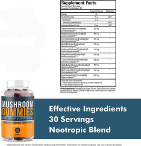 Éxito de ventas de <span class=keywords><strong>Amazon</strong></span>, gomitas vegetarianas de melena de León, champiñones, pegamento sin azúcar y producto de belleza para mujeres embarazadas - Product Image 5