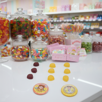 Permen Jus Vitamin C Chibi Maruko IP License Fruity Icing Toffee Gummy, Mainan Blind Box, Lencana, OEM, Beraneka Warna
