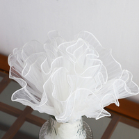 Perles froissé plissé vague maille coréen fleur papier d'emballage plissage Net ondulé Tulle matériel tissu fleur Bouquet décoration