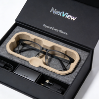 Boîte à lunettes intelligente en carton ondulé durable, emballage robuste avec insert pour ranger les lunettes et le chargeur pour un transport sécurisé